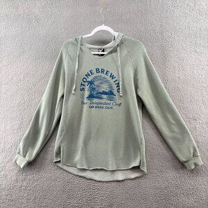 Stone Brewing Co Hoodie Sweatshirt Green San Diego Craft Beer Pullover Large